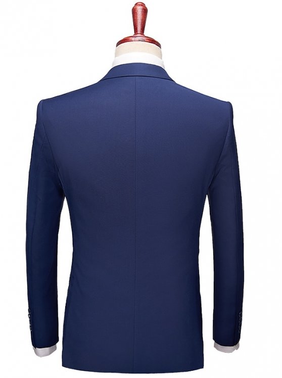 Men's Set Suits Blazer Business Formal Evening Wedding Party Top Fashion Casual Spring Fall Polyester Plain Pocket 3-Piece Single Breasted Two-button Blazer Black Burgundy Navy Blue Light Grey